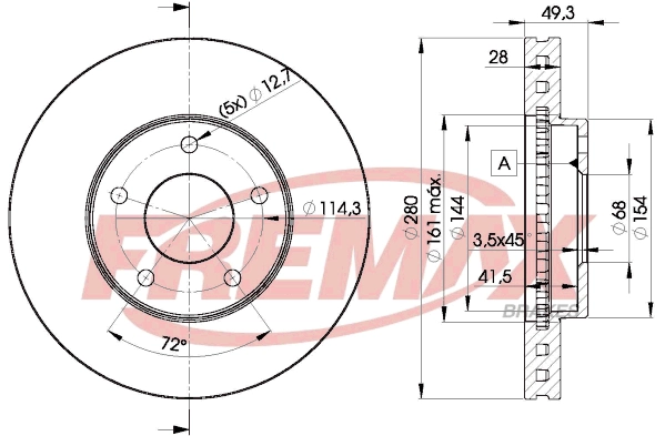 FREMAX féktárcsa - BD-4107 - TothCarparts
