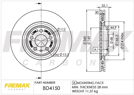FREMAX féktárcsa - BD-4150 - TothCarparts