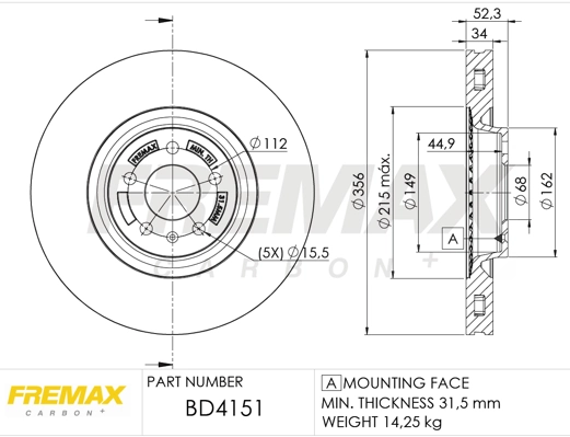 FREMAX féktárcsa - BD-4151 - TothCarparts