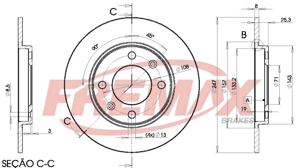 FREMAX féktárcsa - BD-4247 - TothCarparts