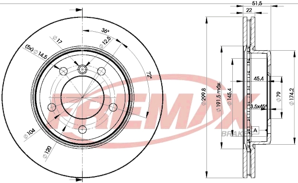 FREMAX féktárcsa - BD-4539 - TothCarparts