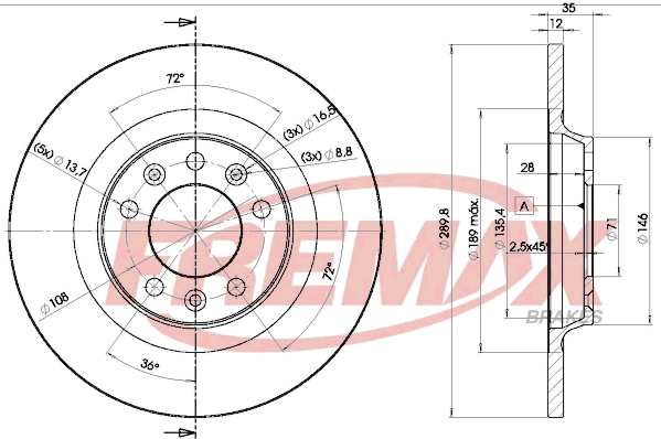 FREMAX féktárcsa - BD-4609 - TothCarparts