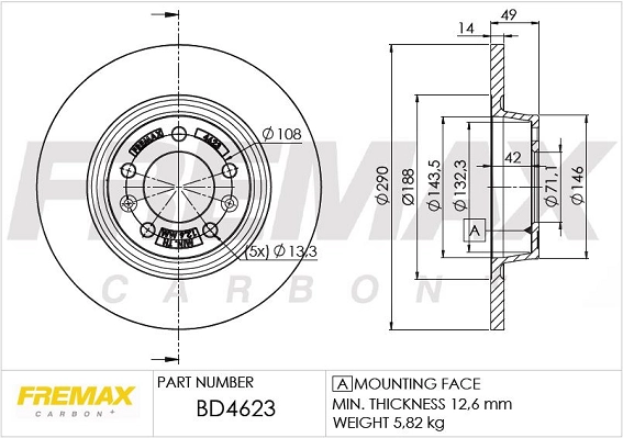 FREMAX féktárcsa - BD-4623 - TothCarparts
