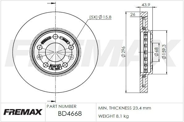 FREMAX féktárcsa - BD-4668 - TothCarparts