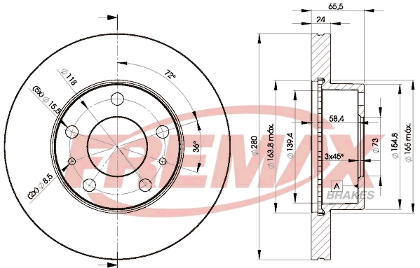 FREMAX féktárcsa - BD-4681 - TothCarparts