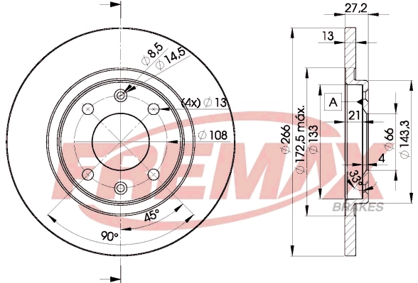 FREMAX féktárcsa - BD-4692 - TothCarparts