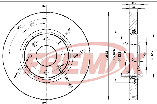 FREMAX féktárcsa - BD-4752 - TothCarparts