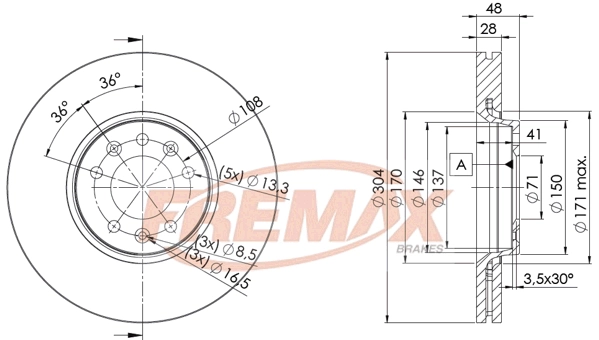 FREMAX féktárcsa - BD-4755 - TothCarparts