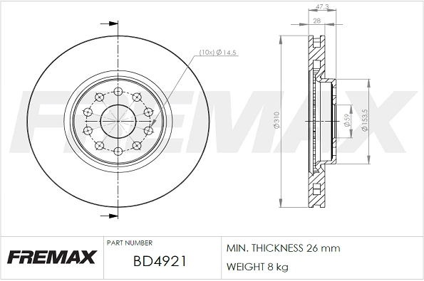 FREMAX féktárcsa - BD-4921 - TothCarparts