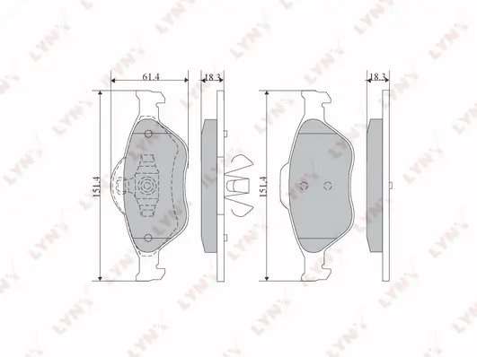 LYNXAUTO fékbetétkészlet, tárcsafék - BD-5108 - TothCarparts