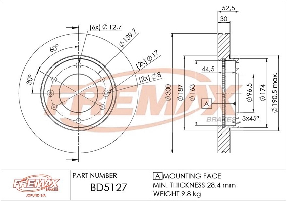 FREMAX féktárcsa - BD-5127 - TothCarparts
