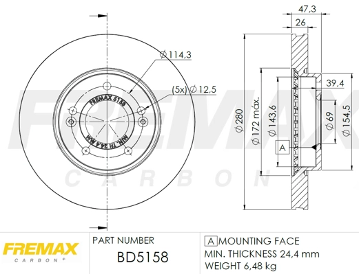 FREMAX féktárcsa - BD-5158 - TothCarparts