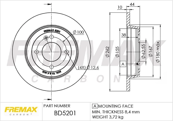 FREMAX féktárcsa - BD-5201 - TothCarparts