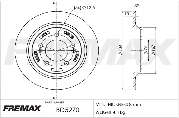 FREMAX féktárcsa - BD-5270 - TothCarparts