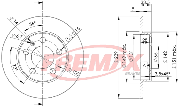 FREMAX féktárcsa - BD-5311 - TothCarparts