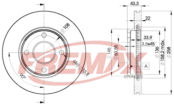 FREMAX féktárcsa - BD-5344 - TothCarparts