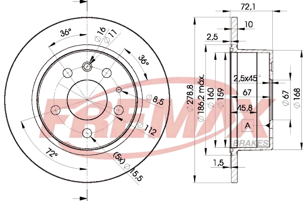 FREMAX féktárcsa - BD-5500 - TothCarparts
