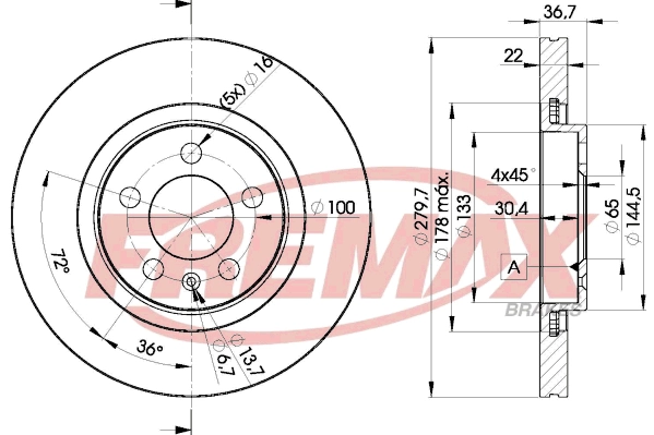 FREMAX féktárcsa - BD-5603 - TothCarparts