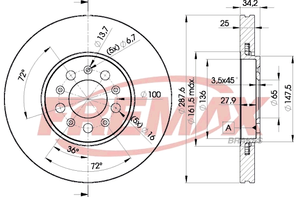 FREMAX féktárcsa - BD-5604 - TothCarparts
