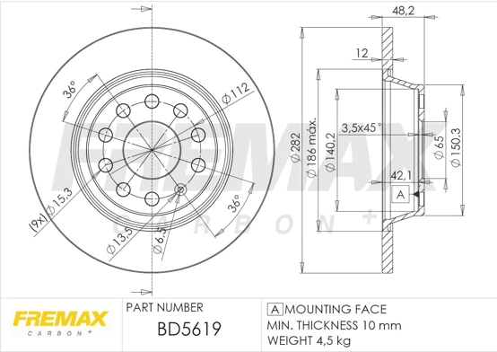 FREMAX féktárcsa - BD-5619 - TothCarparts