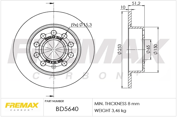 FREMAX féktárcsa - BD-5640 - TothCarparts