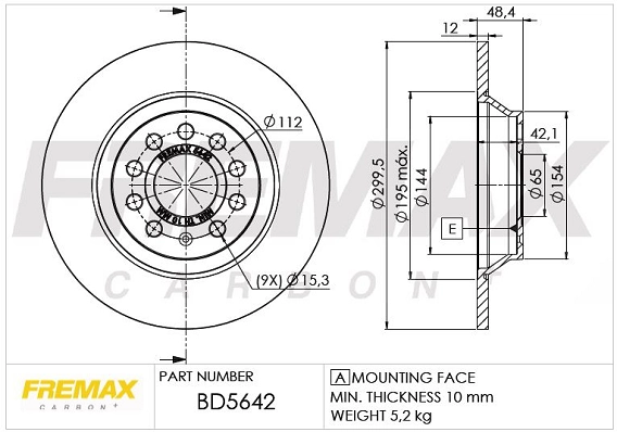 FREMAX féktárcsa - BD-5642 - TothCarparts