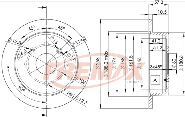 FREMAX féktárcsa - BD-6028 - TothCarparts