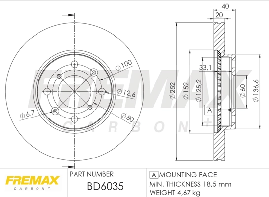 FREMAX féktárcsa - BD-6035 - TothCarparts