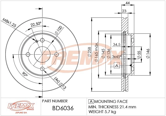 FREMAX féktárcsa - BD-6036 - TothCarparts