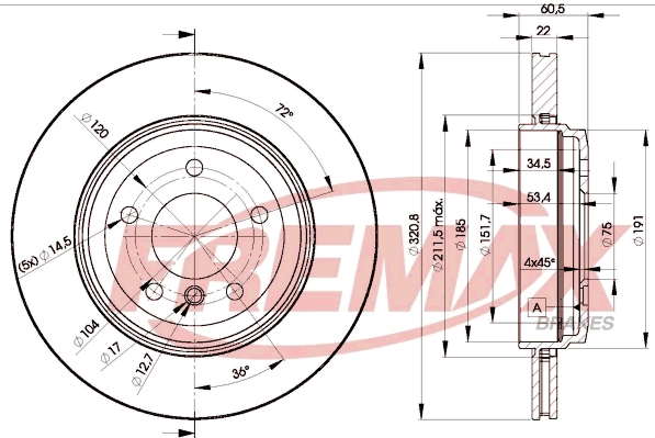 FREMAX féktárcsa - BD-6073 - TothCarparts