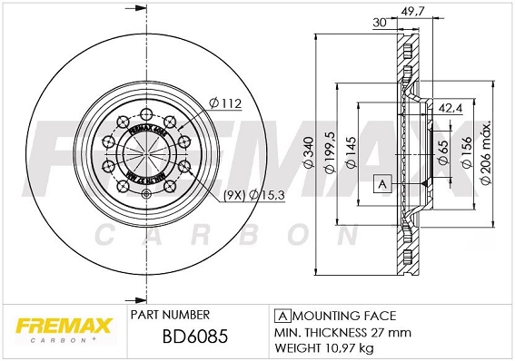 FREMAX féktárcsa - BD-6085 - TothCarparts