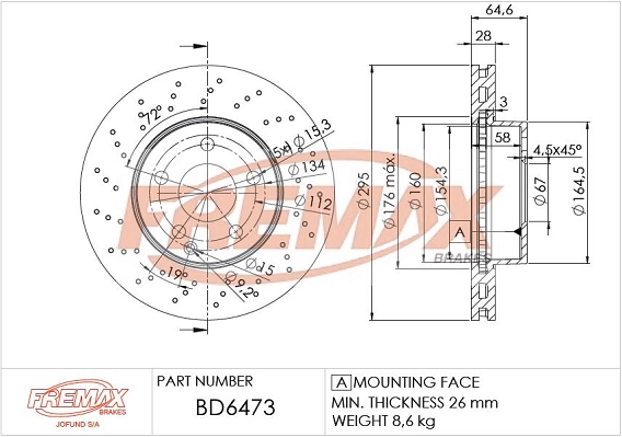 FREMAX féktárcsa - BD-6473 - TothCarparts