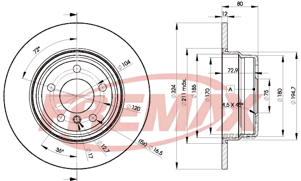 FREMAX féktárcsa - BD-6491 - TothCarparts