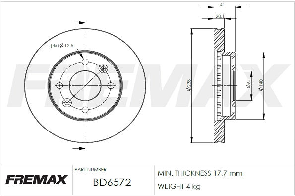 FREMAX féktárcsa - BD-6572 - TothCarparts