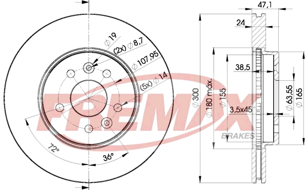 FREMAX féktárcsa - BD-6767 - TothCarparts