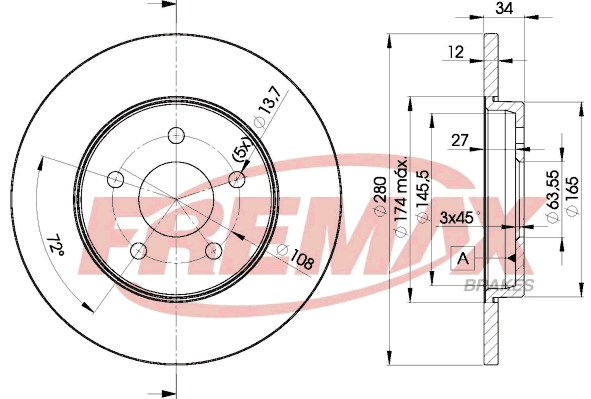FREMAX féktárcsa - BD-6768 - TothCarparts
