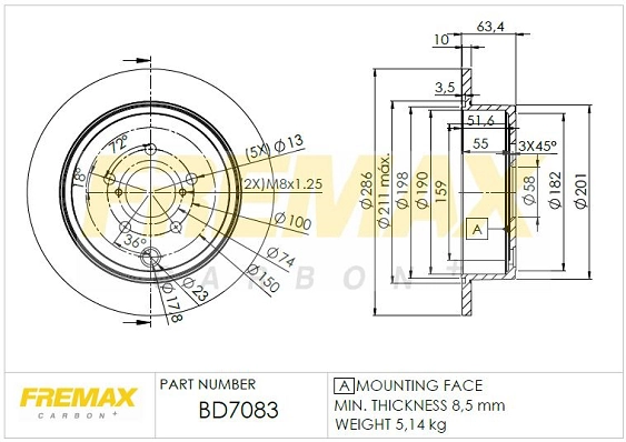 FREMAX féktárcsa - BD-7083 - TothCarparts