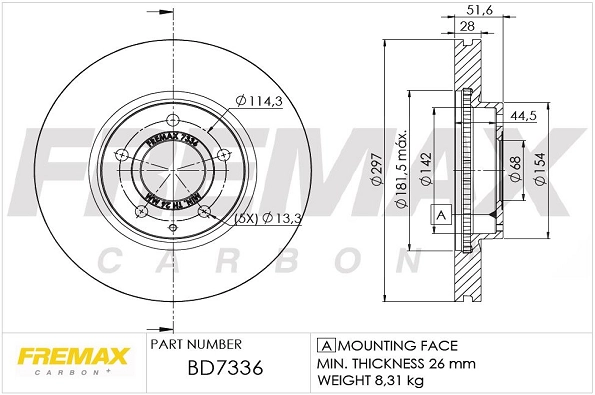 FREMAX féktárcsa - BD-7336 - TothCarparts