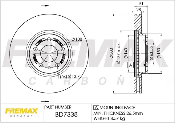 FREMAX féktárcsa - BD-7338 - TothCarparts