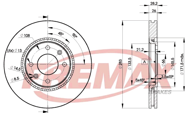 FREMAX féktárcsa - BD-7406 - TothCarparts