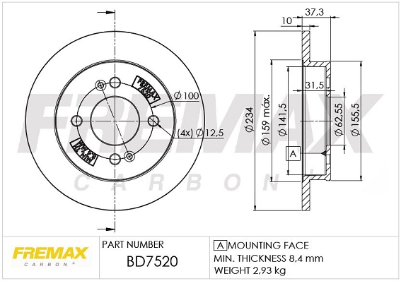 FREMAX féktárcsa - BD-7520 - TothCarparts