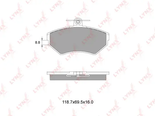 LYNXAUTO fékbetétkészlet, tárcsafék - BD-8009 - TothCarparts