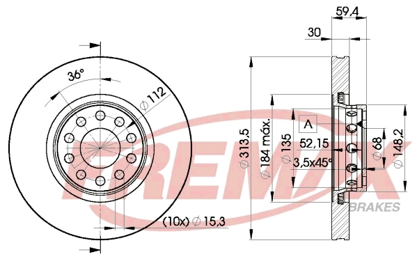 FREMAX féktárcsa - BD-8015 - TothCarparts