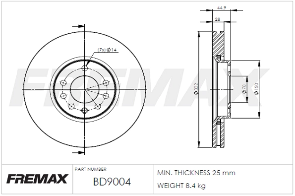 FREMAX féktárcsa - BD-9004 - TothCarparts
