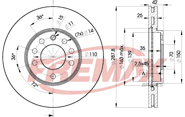 FREMAX féktárcsa - BD-9043 - TothCarparts