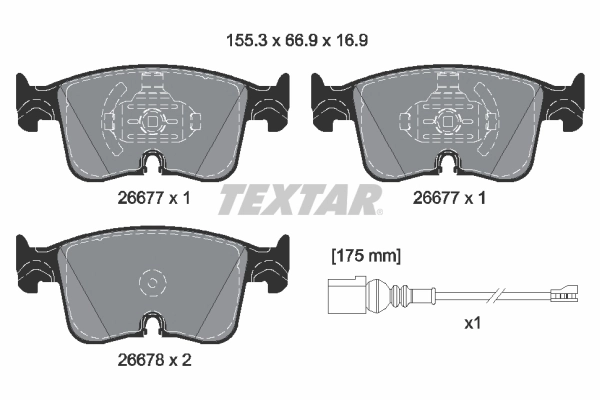 TEXTAR fékbetétkészlet, tárcsafék - 2667702 - TothCarparts
