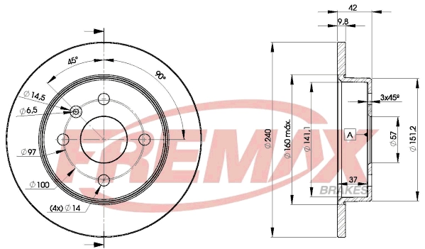 FREMAX féktárcsa - BD-9108 - TothCarparts