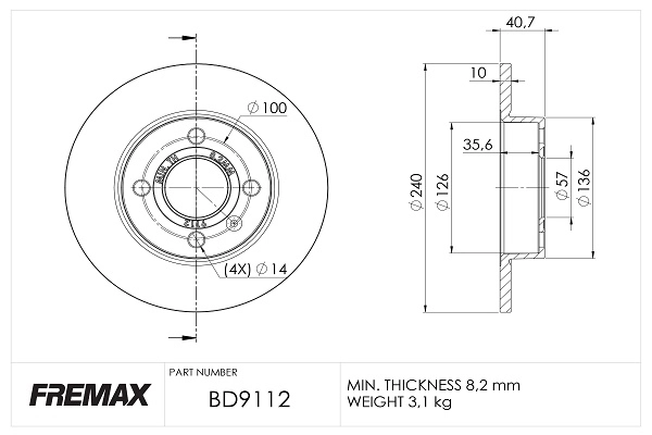 FREMAX féktárcsa - BD-9112 - TothCarparts