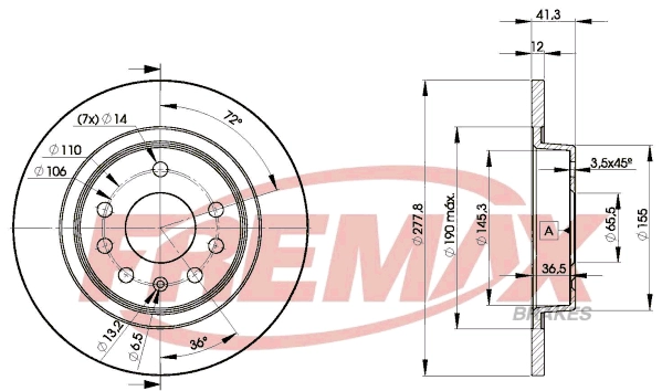 FREMAX féktárcsa - BD-9115 - TothCarparts