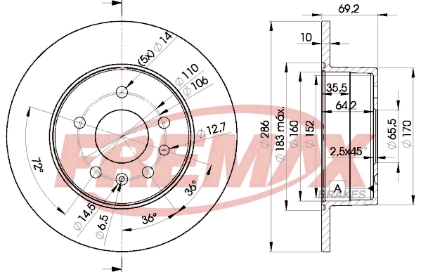 FREMAX féktárcsa - BD-9210 - TothCarparts